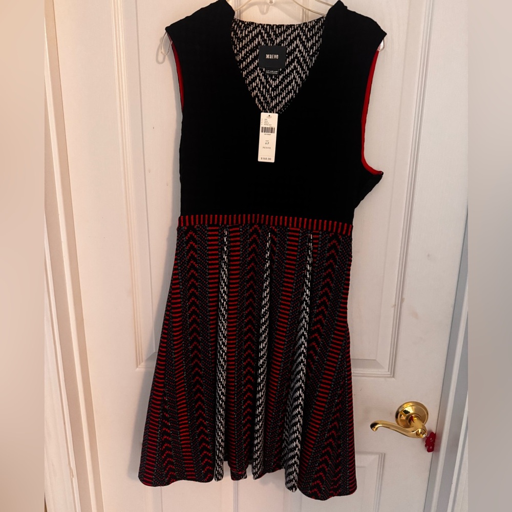 Maeve Black Textured Sleeveless Dress
